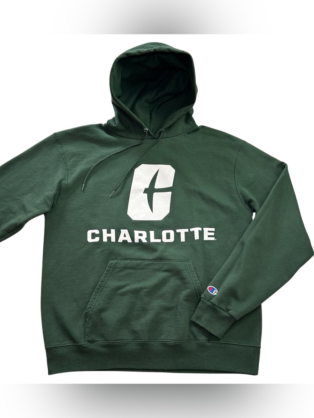 Champion UNCC Charlotte 49ers Men’s Pullover Hoodie Sweatshirt Green NCAA size M